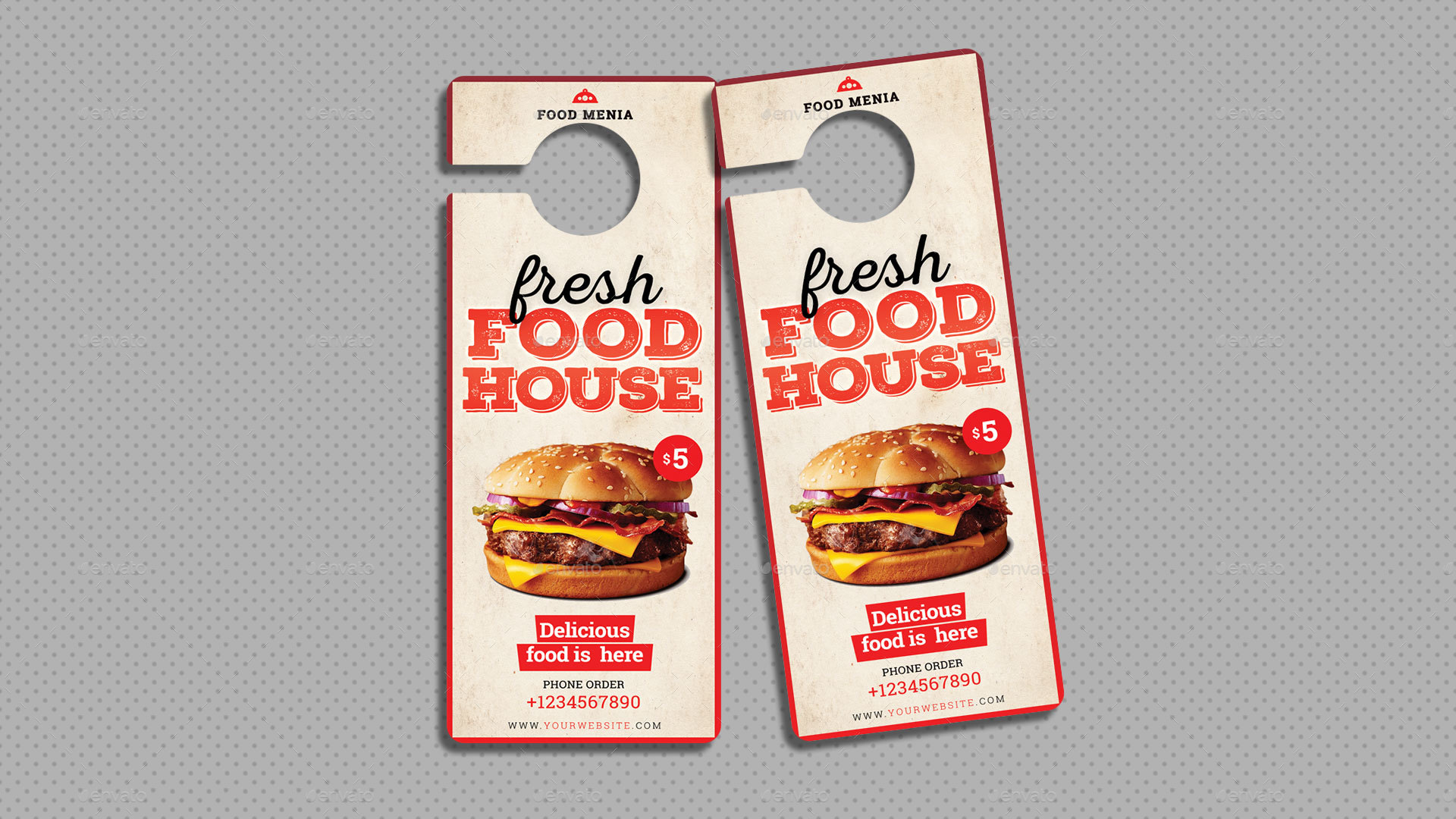 Restaurant Door Hanger, Print Templates GraphicRiver